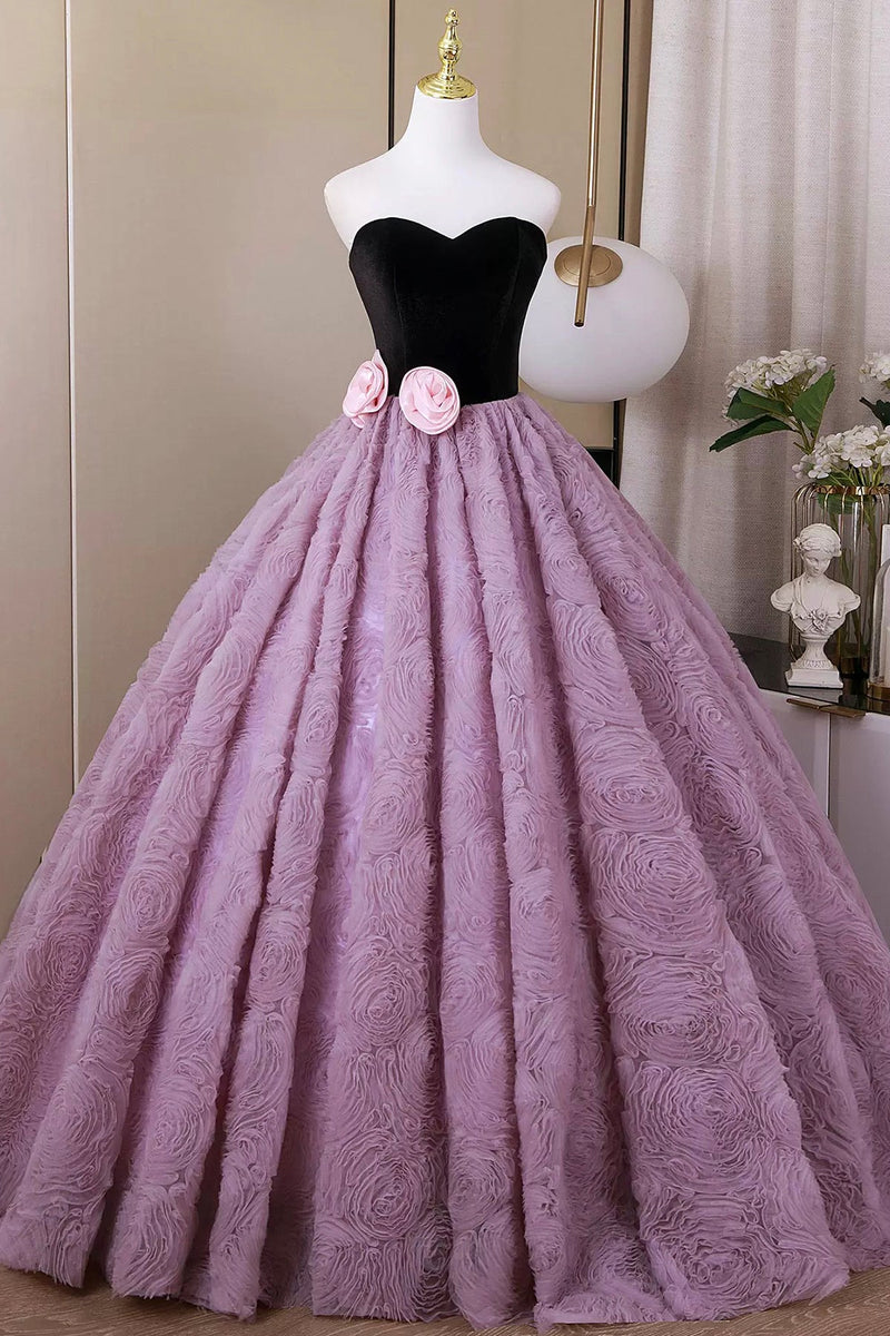 Fashion Lavender Flower Prom Dresses, A-Line Sweetheart Backless Formal Gown US 10 / Custom Color