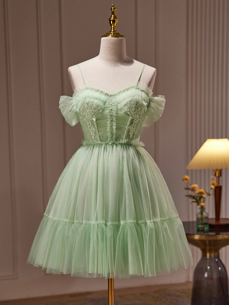 Mint green 2024 short prom dress