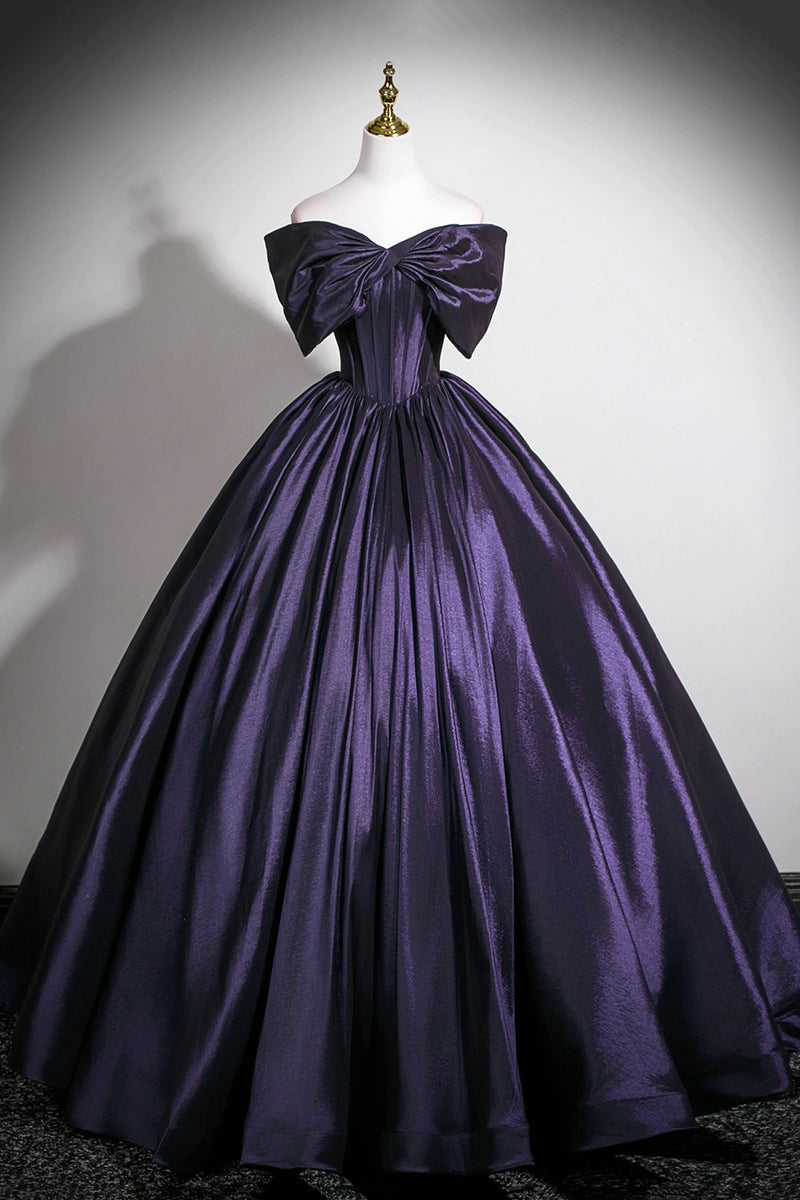 purple floor length dress Sweet-Heart Tulle One Shoulder Floor Length Prom Dress Lavender / 4