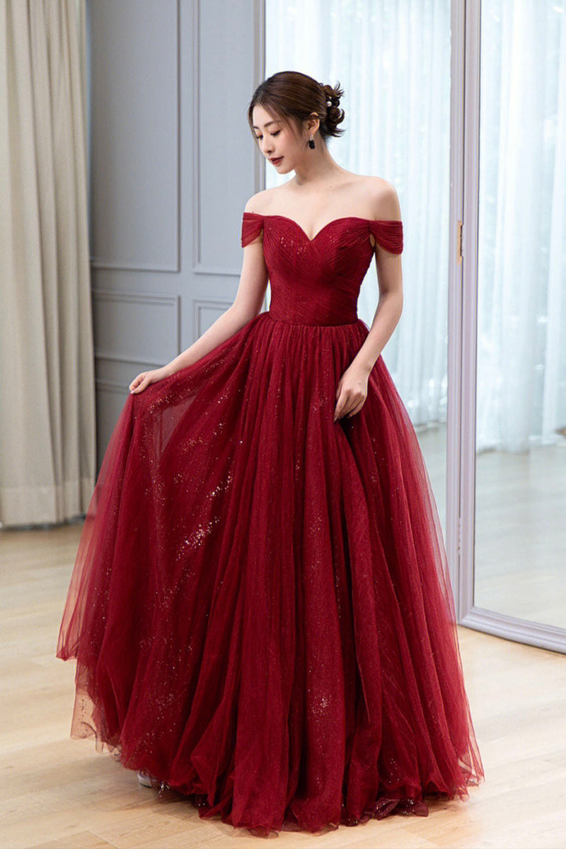 burgundy tulle prom dress Burgundy Prom Dresses,Prom Burgundy Dress,Prom Dress Burgundy-Pgmdress   tagged "tulle"