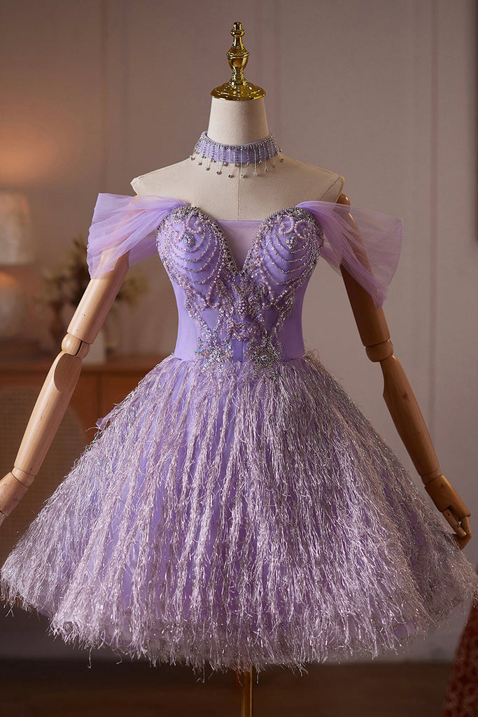 homecoming dresses lavender Off the Shoulder Short Dress with Beaded Bodice – Loveydress Outsole:Leather Outsole with Copper Rivet Azazie A-Line/Princess Scoop Neck Gilded Noir dress Sky Blue