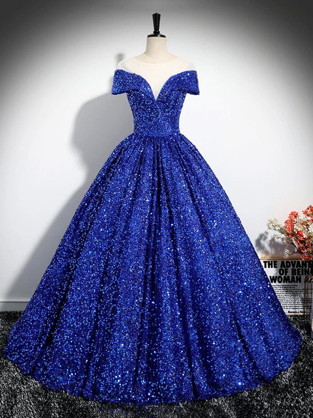 blue sequin prom dress Long Formal 5314bn by Blondie Nites Ice / 1 Prom Dresses LUNA Royal Blue Sequin Homecoming