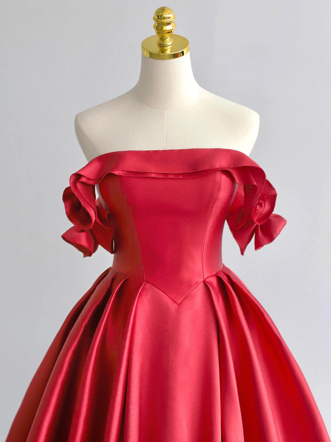 Red/Navy Satin Floor Length Prom Dress, Red/Navy Off The Shoulder Evening Party Dress US 6 / Custom Color Red/Navy Satin Floor Length Prom Dress, Red/Navy Off The Shoulder Evening Party Dress US 6 / Custom Color