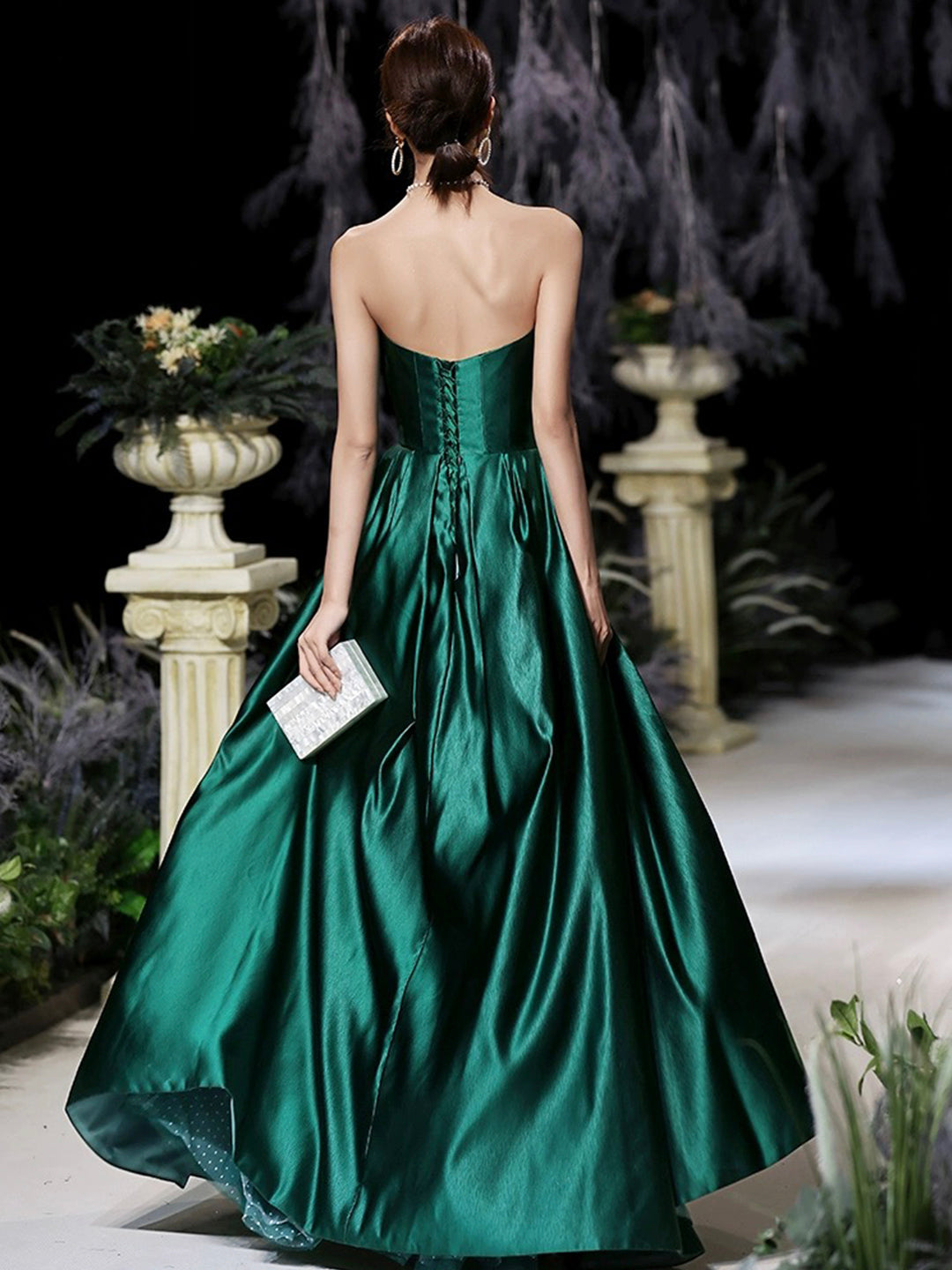 Royal Green Dress Dark Green Satin Long Prom Dress, Beautiful A-Line Strapless Evening Party Dress US 10 Custom Color Royal Green Dress Dark Green Satin Long Prom Dress, Beautiful A-Line Strapless Evening Party Dress US 10 Custom Color
