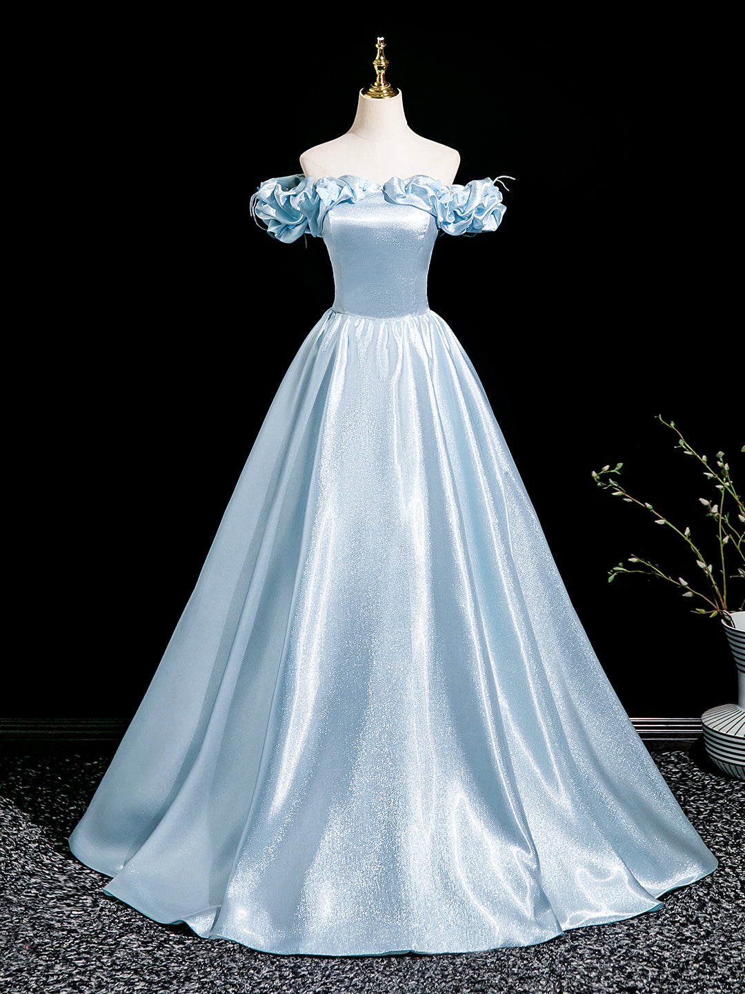Elegant A-Line Floor Length Prom Dress, Beautiful A-Line Off the Shoul Loveydress Elegant A-Line Floor Length Prom Dress, Beautiful A-Line Off the Shoul Loveydress