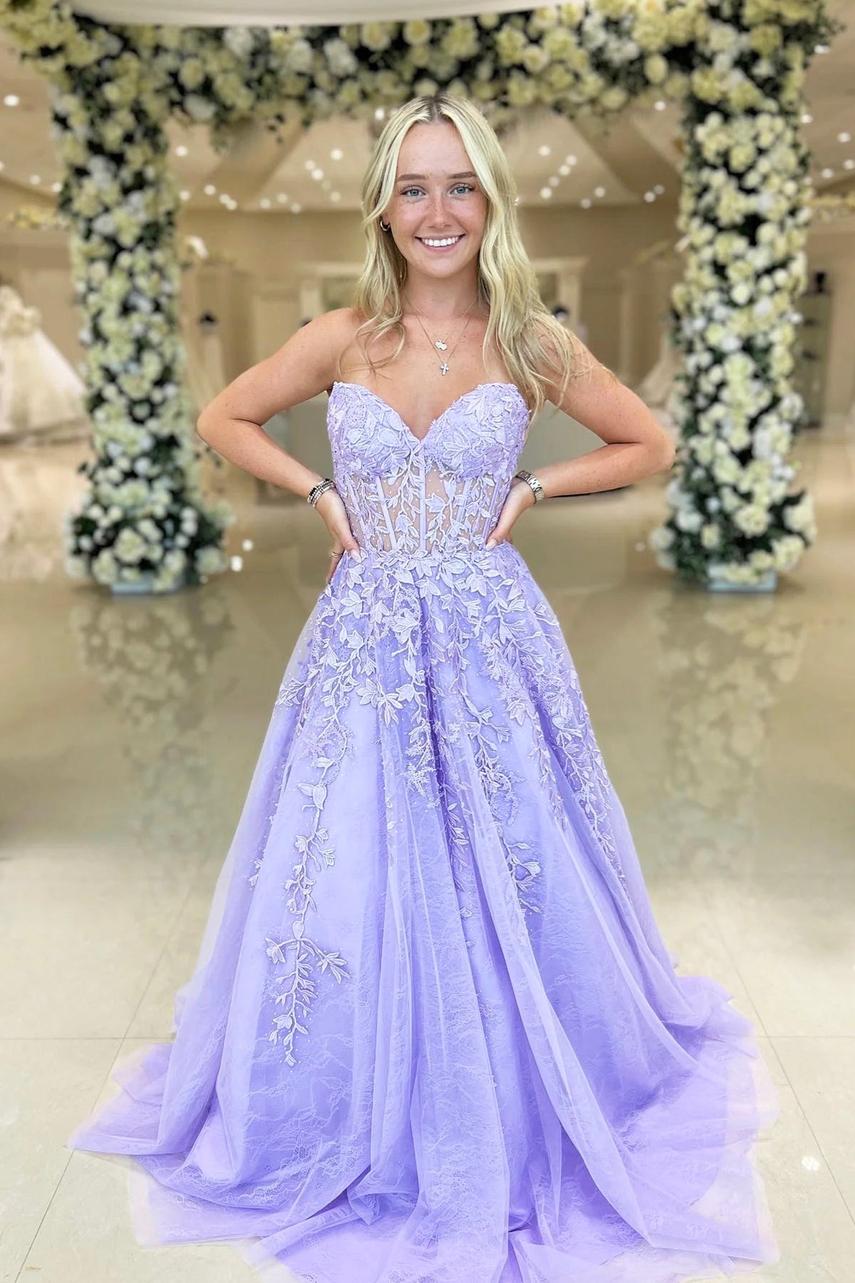 lavender strapless dress KissProm Lace Ruched Mermaid Prom with Slit, Lavender / Custom Size ensuring you turn heads all night long Ellie Lilac Strapless Mini Dress