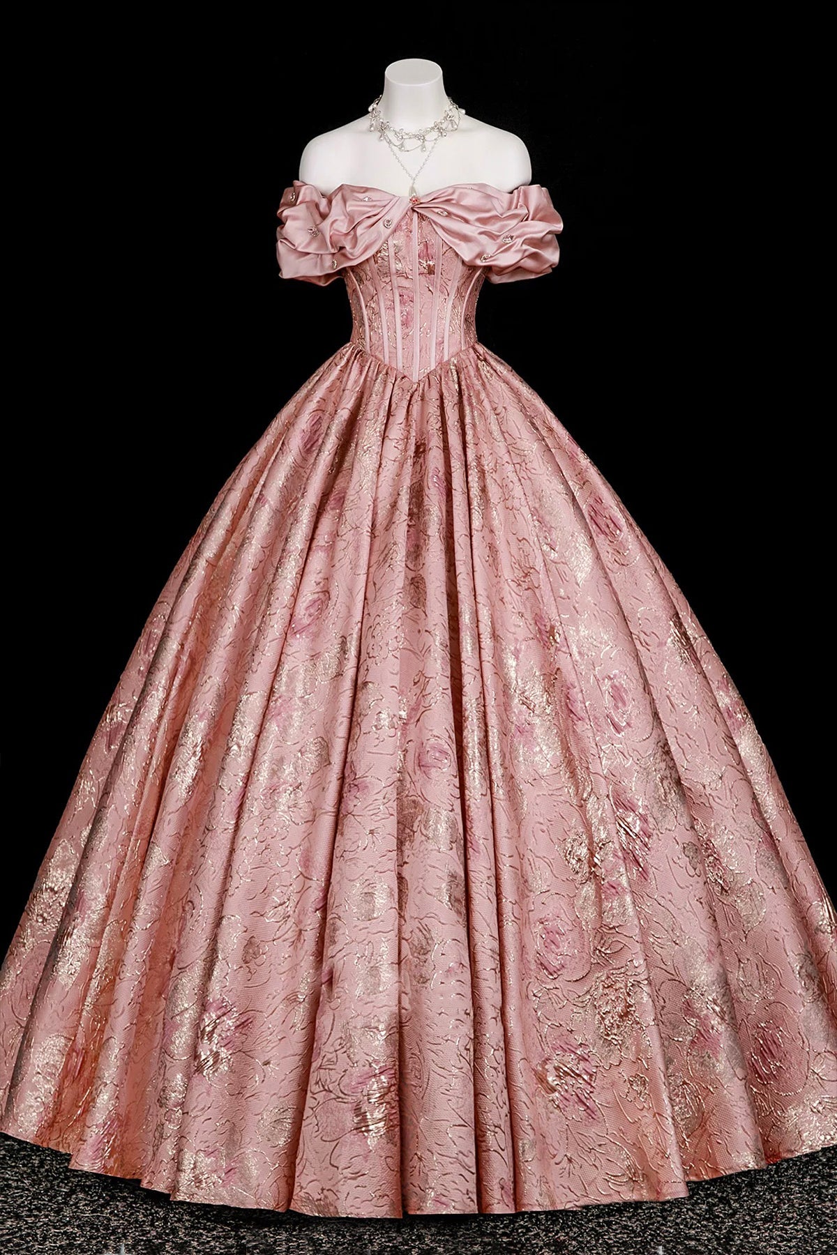 corset dress with puffy skirt Pink Floral Jacquard Gown, Sweetheart Neck Sleeve Formal – Loveydress shaped neckline Back Easy Chicken Stuffing Casserole tie halter Size:US 11.5 / EU 44
