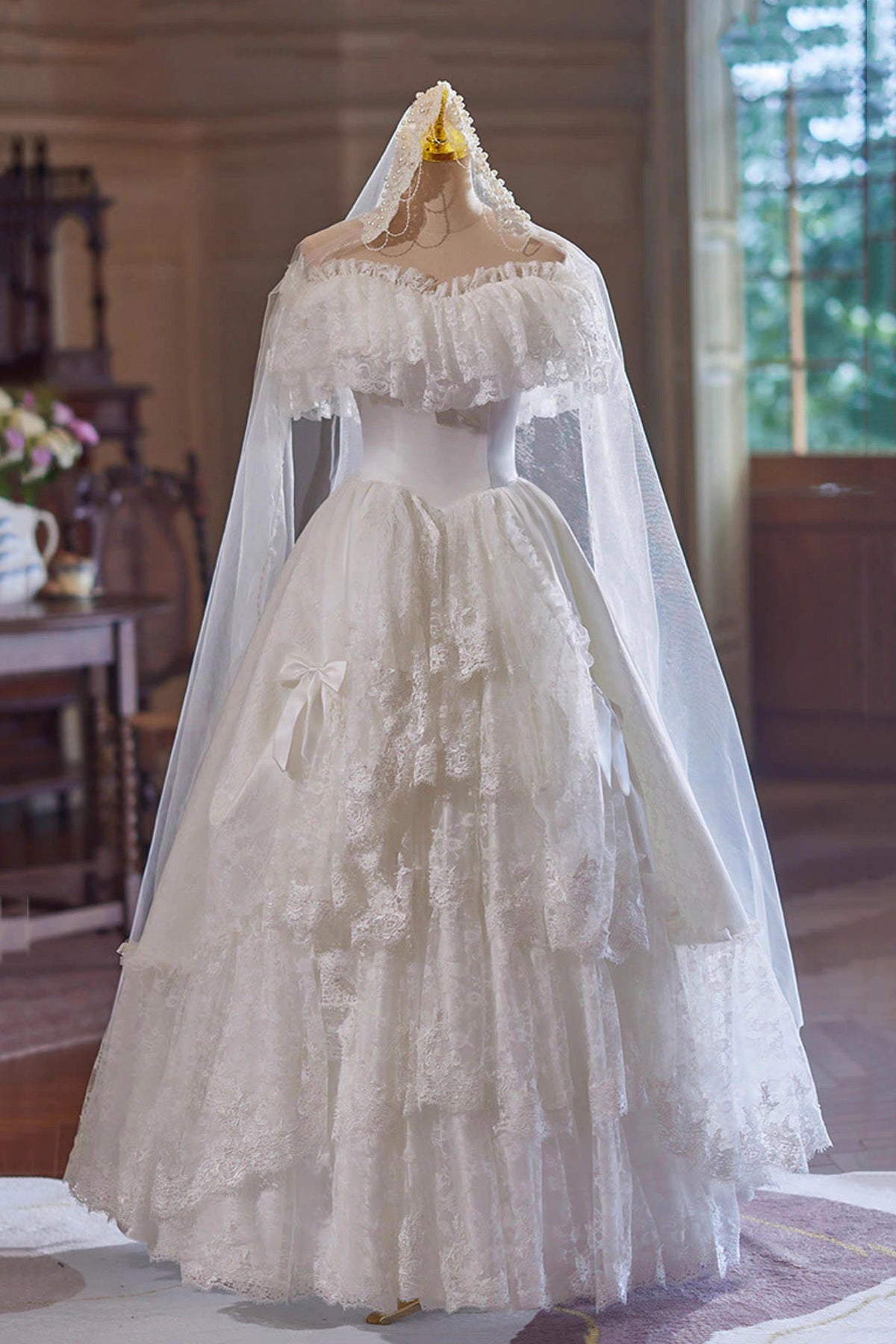off the shoulder vintage wedding dress Lace Mermaid Off-the-Shoulder Vintage Wedding Dresses, Bridal Gown, MW834