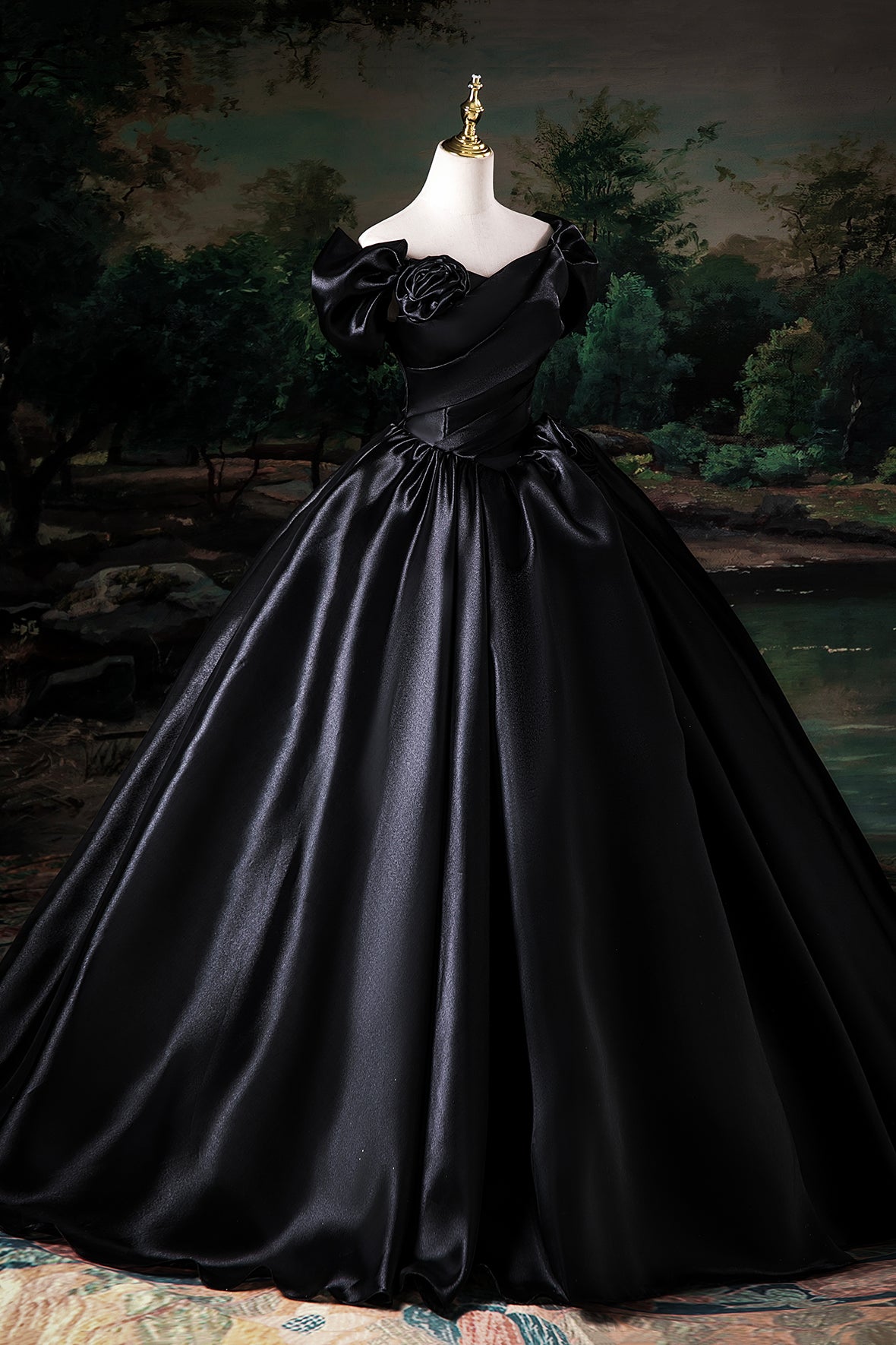floor length dress black La Femme Lace-Up Long Black Prom Dress 32265 Black / 00
