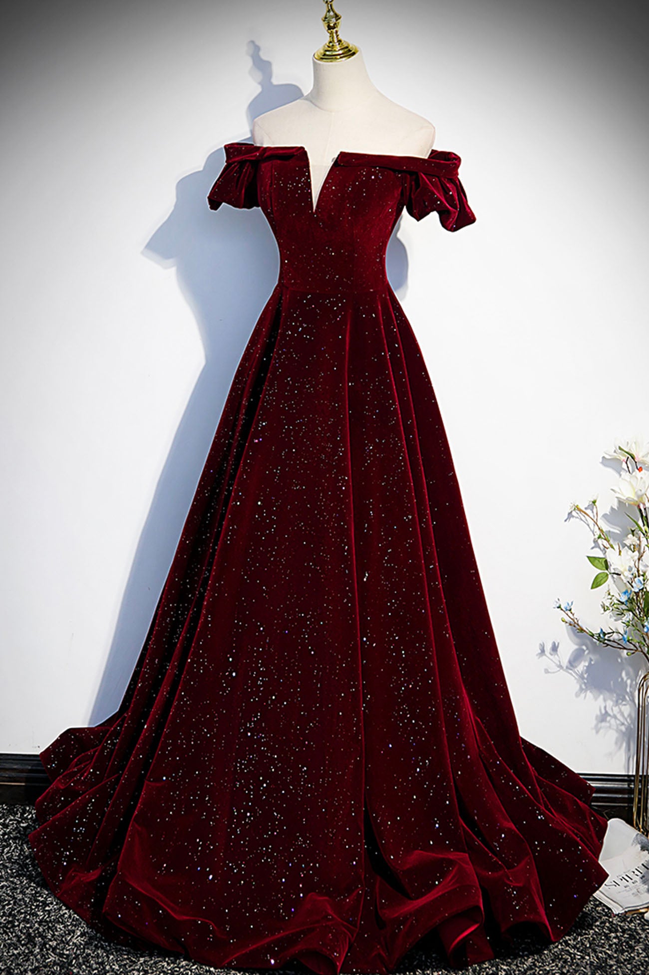 burgundy velvet formal dress Azazie 2026 Corset Sequins Mermaid Prom Dress Burgundy Gown
