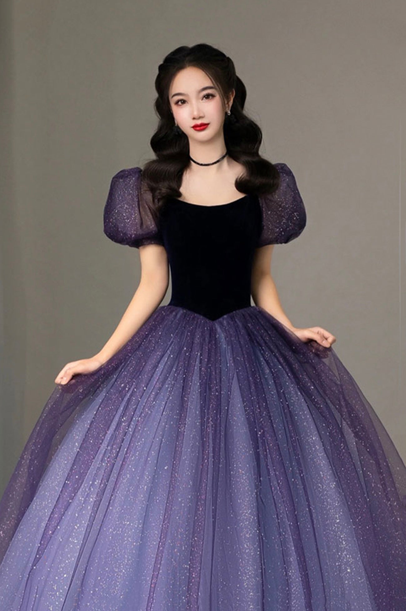 elegant purple dress Simple v neck satin long prom purple formal dress Perfect for galas Elegant Off Shoulder Purple Lace