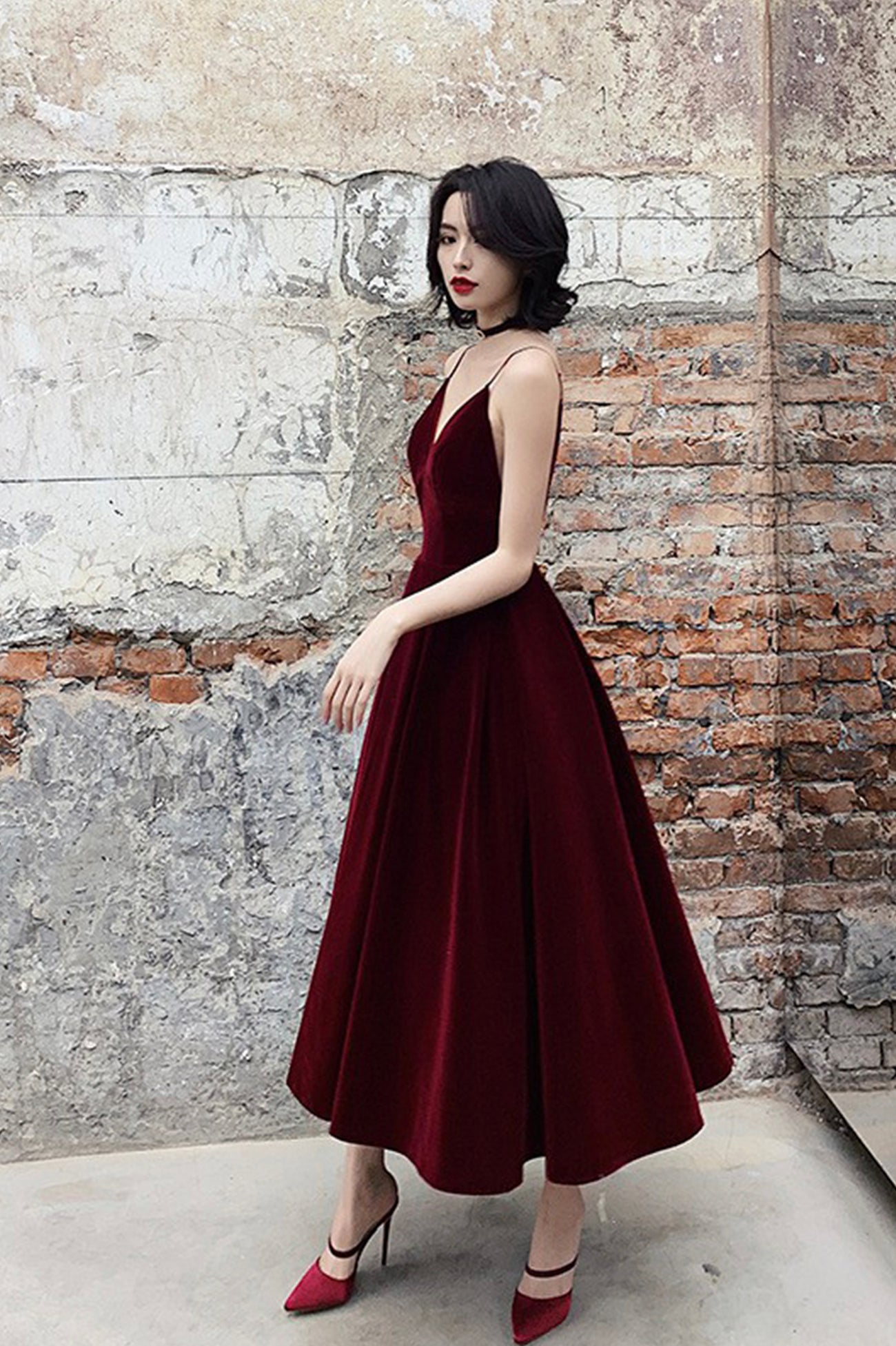 Burgundy Velvet Short Prom Dresses, A-Line Evening Dresses US 4 / Burgundy Burgundy Velvet Short Prom Dresses, A-Line Evening Dresses US 4 / Burgundy