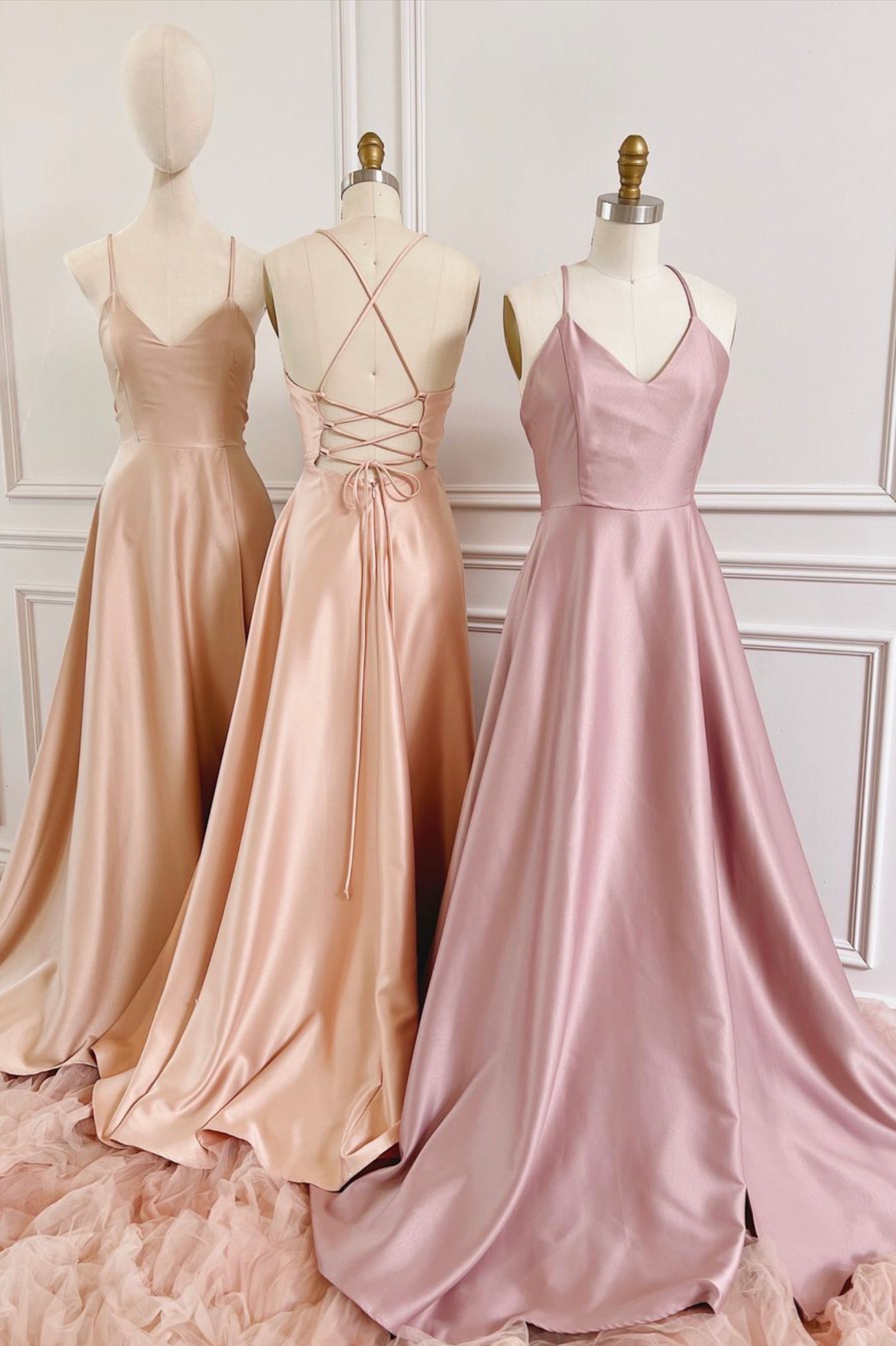 Simple V-Neck Satin Long Prom Dress, A-Line Backless Evening Dress Loveydress Simple V-Neck Satin Long Prom Dress, A-Line Backless Evening Dress Loveydress