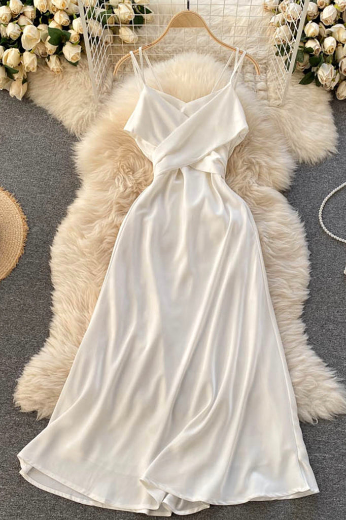 Cute Satin Short A Line Dress Fashion Dress – Loveydress