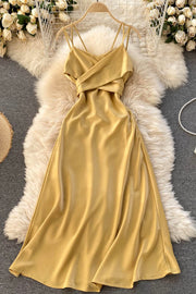 Cute Satin Short A Line Dress Fashion Dress