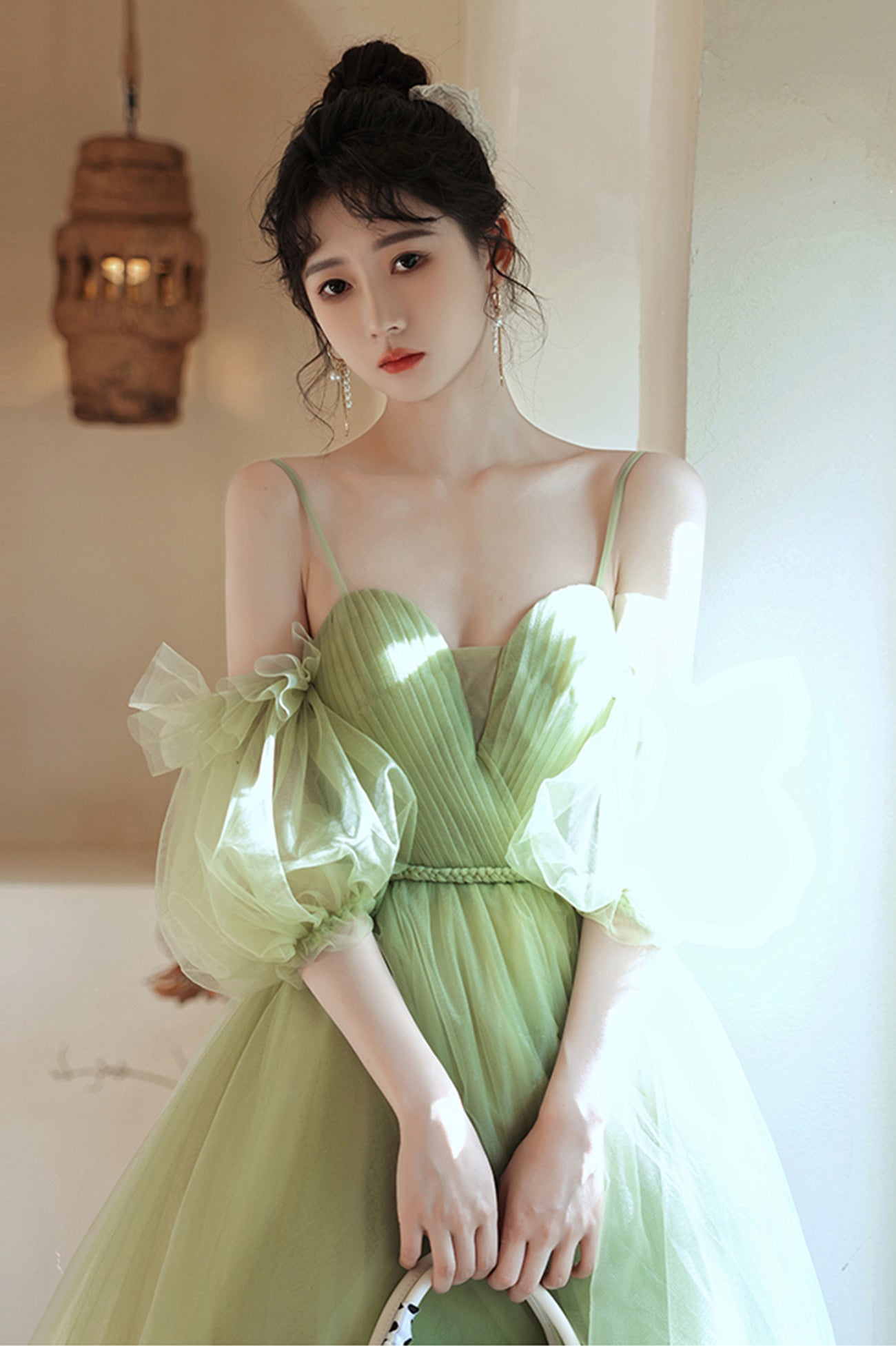 Green Tulle Short Prom Dress, Green Mini Party Dress US 6 / Green Green Tulle Short Prom Dress, Green Mini Party Dress US 6 / Green