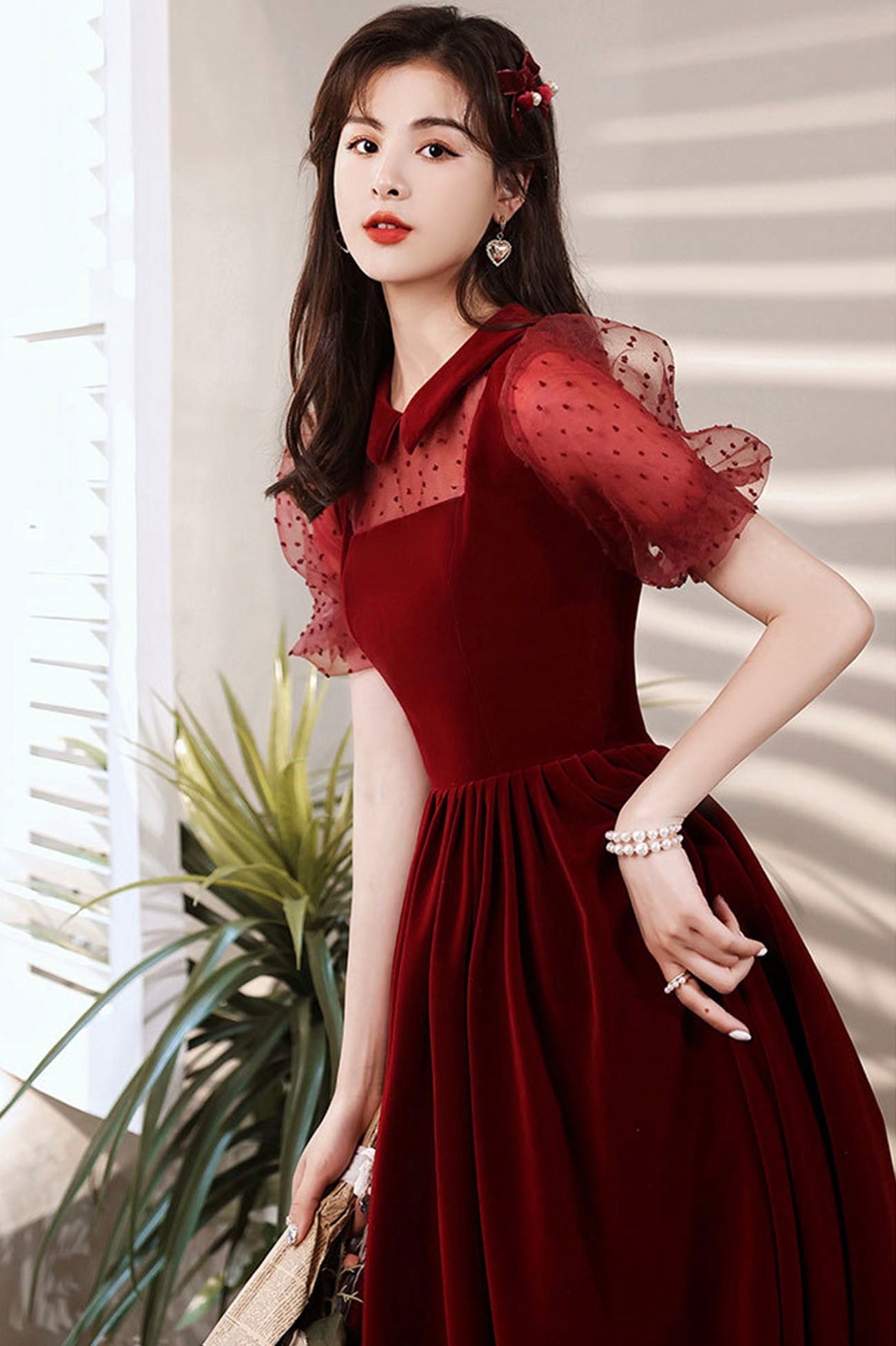 Burgundy Velvet Short Prom Dresses, A-Line Homecoming Dresses US 4 / Burgundy Burgundy Velvet Short Prom Dresses, A-Line Homecoming Dresses US 4 / Burgundy