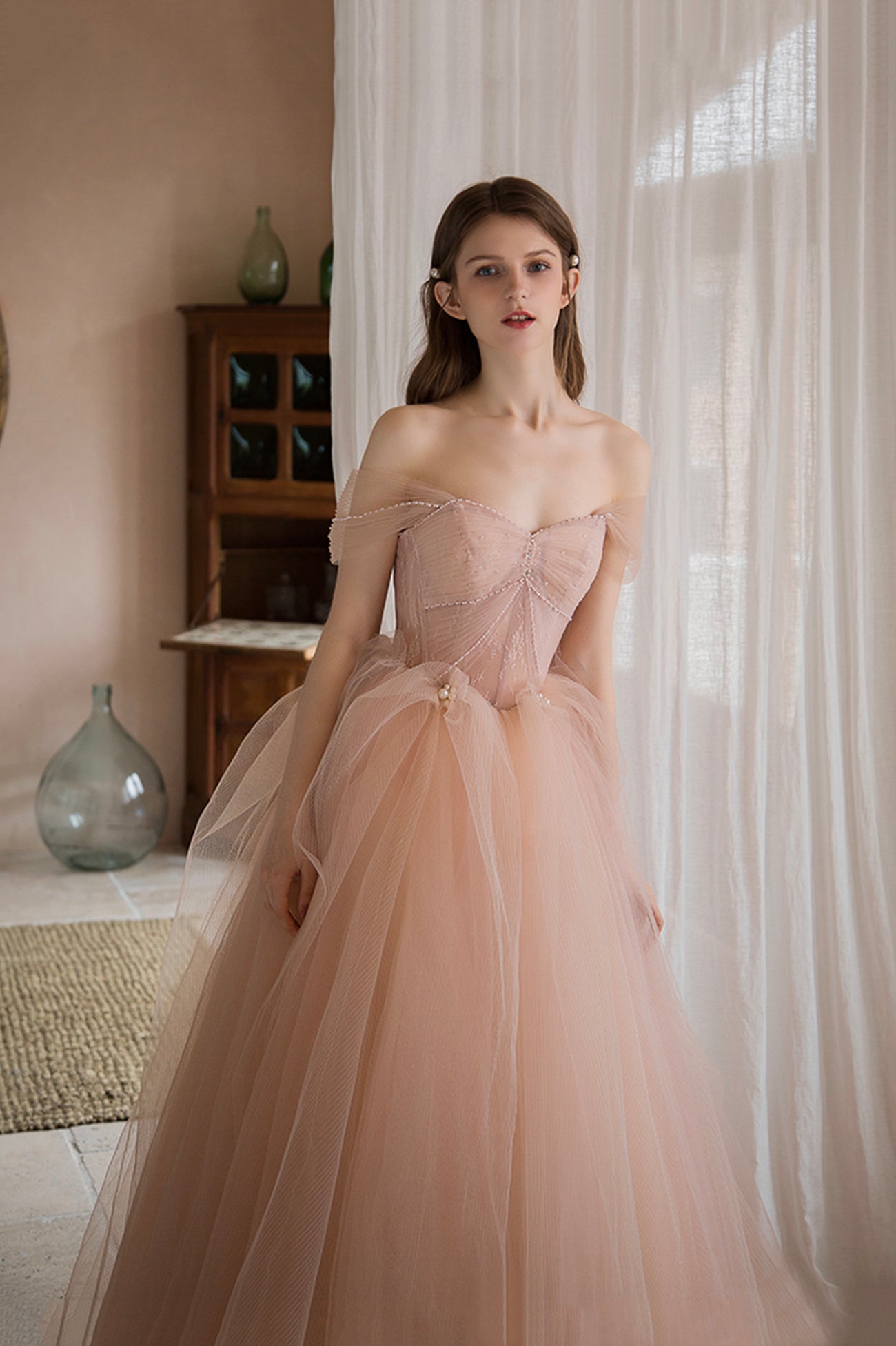 pink tulle dress for women MYLEE Formal Dress
