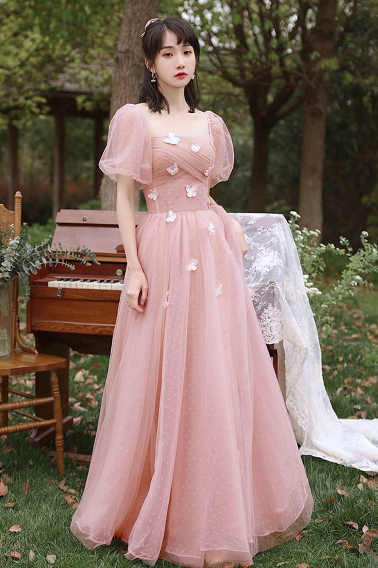long dress cute Pink Tulle Prom Dresses, Pink A-Line Tulle Party Dresses new-to-wintersale25 J Jill Denim Glendale Natural 7 color:navy