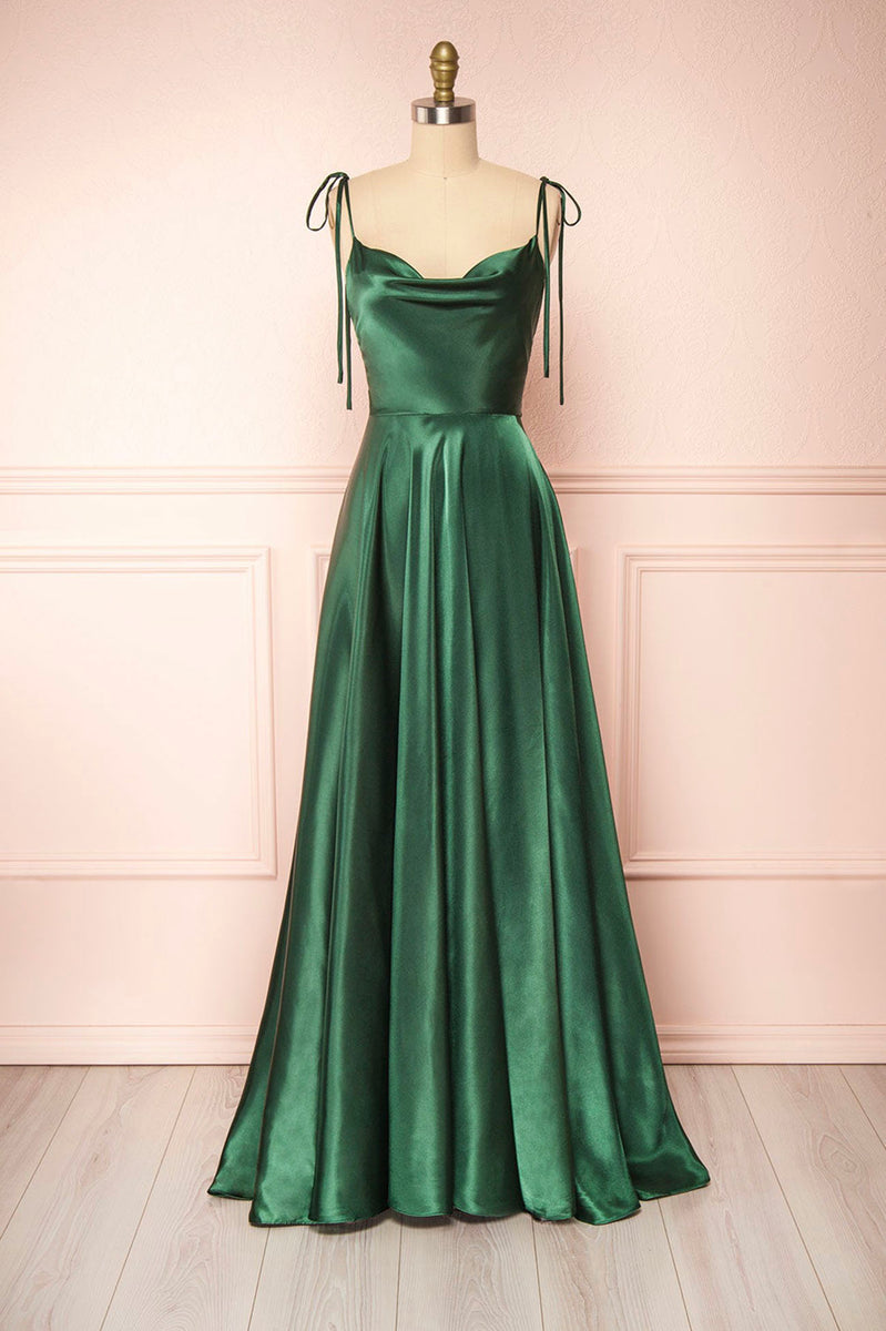 Simple Satin Long Prom Dresses, A-Line Formal Evening Dresses – Loveydress