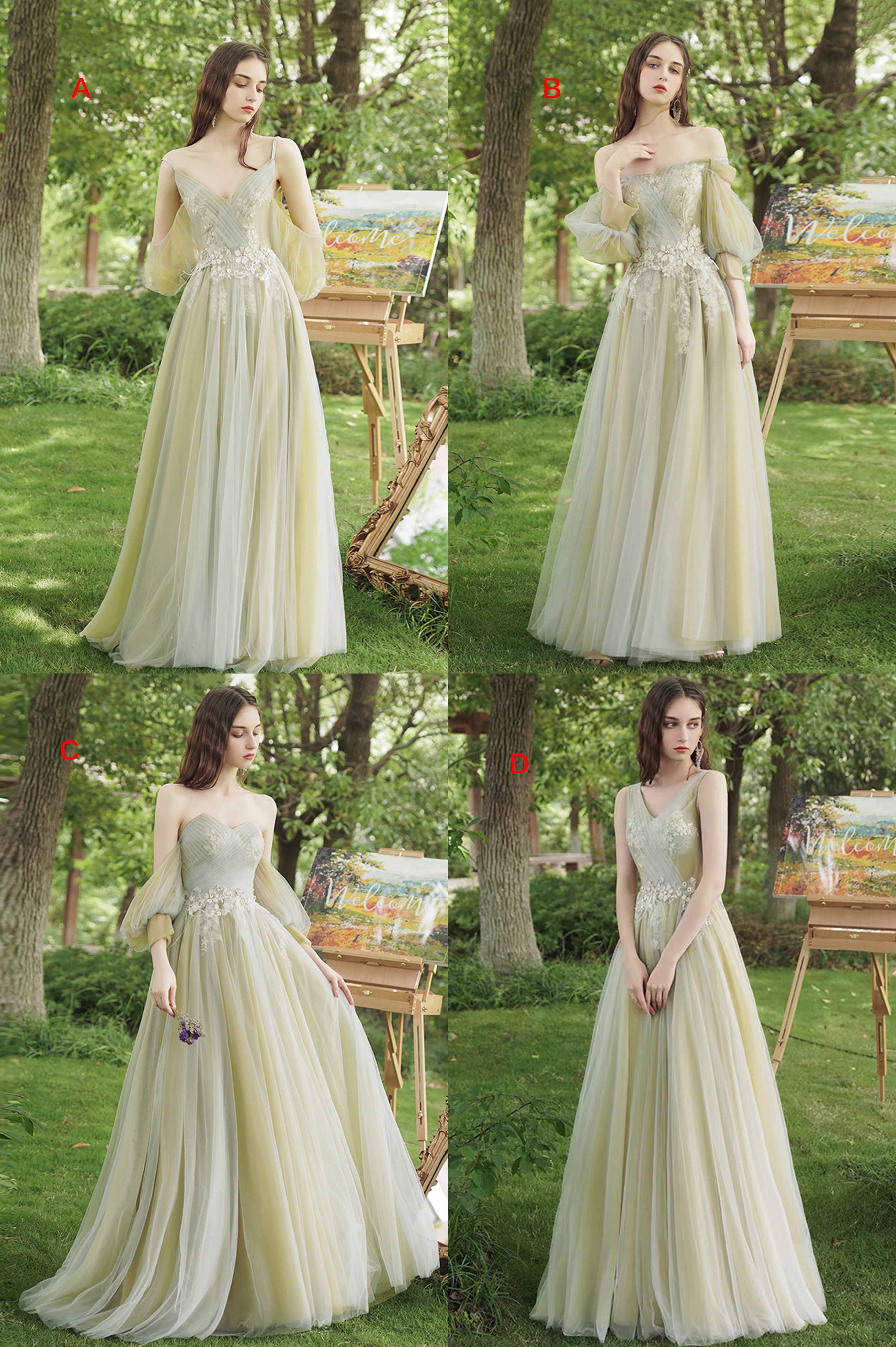 Green Lace Long Prom Dress, A-Line Evening Dress – Loveydress