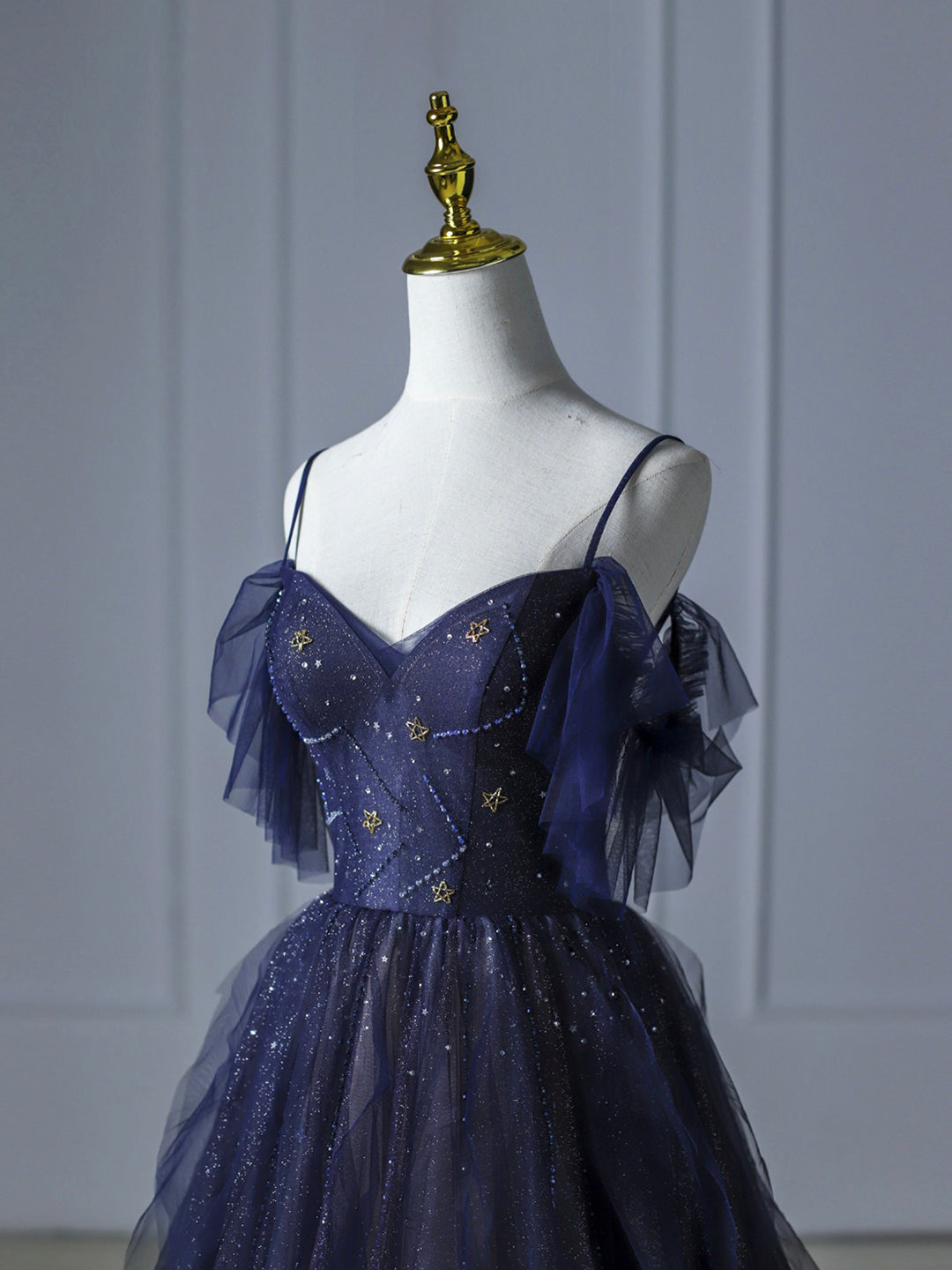 Blue Gradient Tulle Long Prom Dress, Beautiful Spaghetti Strap Evening Party Dress US 4 / Picture Color Blue Gradient Tulle Long Prom Dress, Beautiful Spaghetti Strap Evening Party Dress US 4 / Picture Color