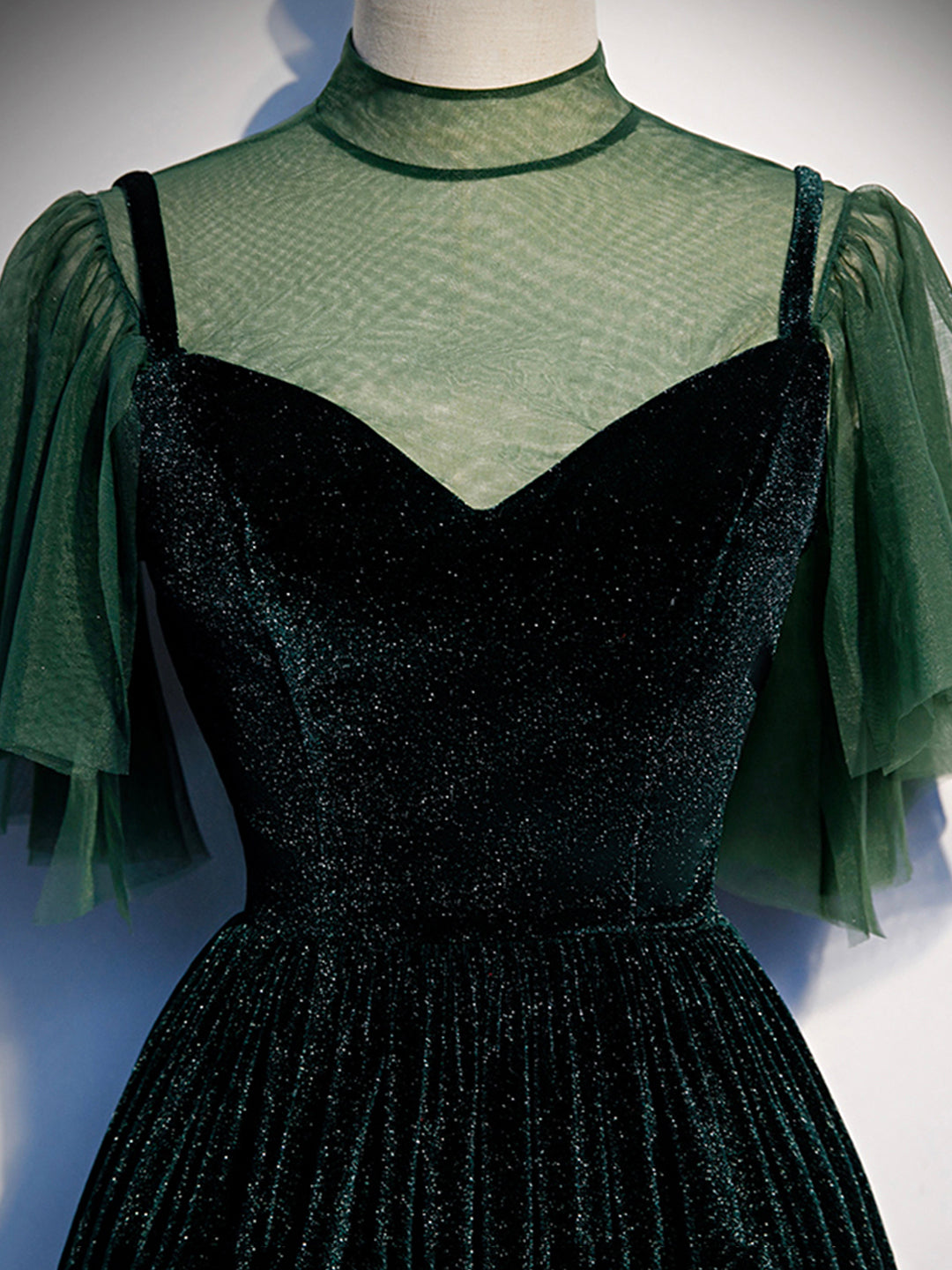 Green Velvet Long Prom Dress, Elegant A-Line Green Evening Dress Custom Size / Green Green Velvet Long Prom Dress, Elegant A-Line Green Evening Dress Custom Size / Green
