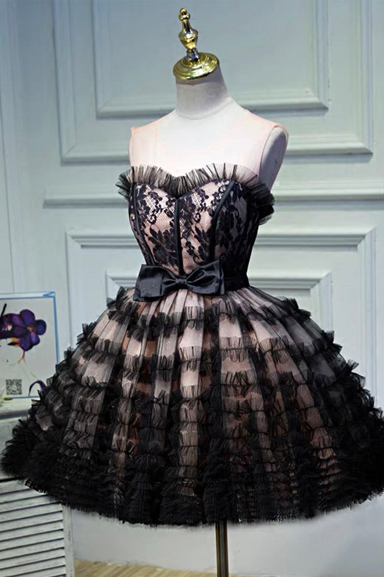 Black Layers Tulle Short Prom Dress, A-Line Homecoming Party Dress US 8 / Custom Color Black Layers Tulle Short Prom Dress, A-Line Homecoming Party Dress US 8 / Custom Color